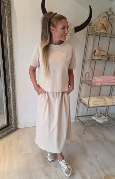 Bellavie Sweat nederdel sæt 3955 beige