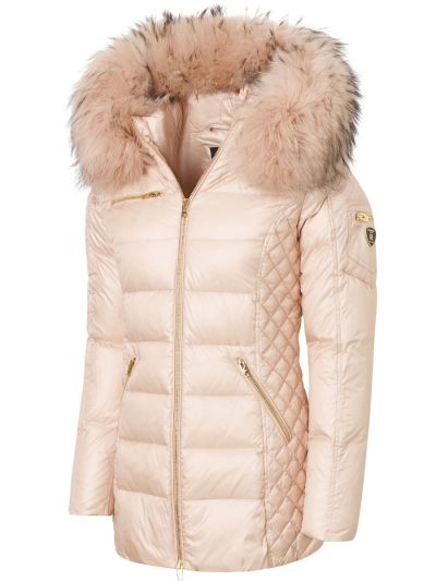 Rock and Blue Eve Peach Rose med Rose ægte pels kvinde