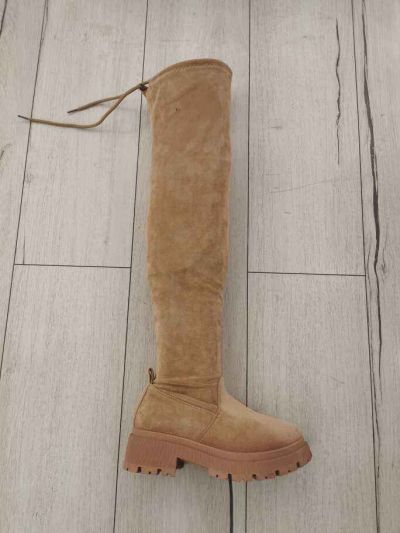 Cink me overknee støvle M17 camel