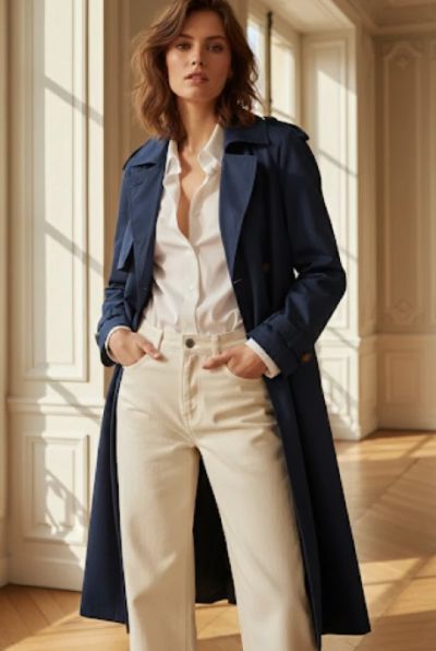 Esther H Trench Coat 8802 navy