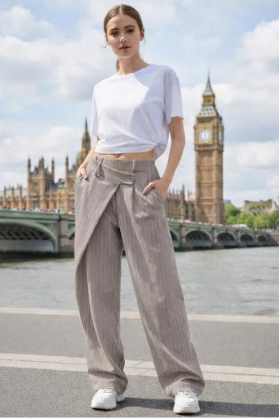 Amy&Clo bukser med nålestriber 90500 beige