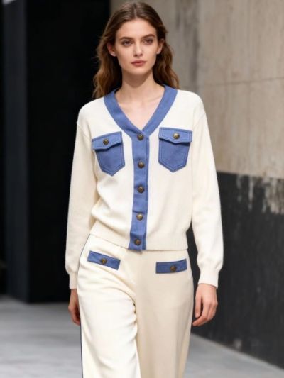 Stella Denim kontrast sæt 26190 creme