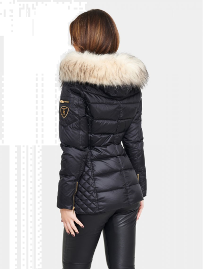 Rock and Blue Eve sort vinterjakke med hvid faux fur kvinde