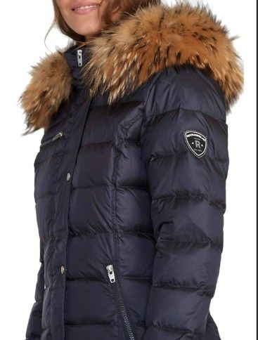 Rock and Blue Joyce Mid Jakke Shadow blue / Natur ægte pels 