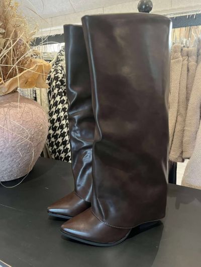 Ideal støvler i læderlook 7653 brun