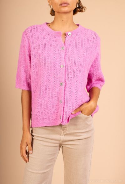 Saison de vent cardigan med korte ærmer 51027 flere farver