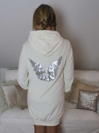 By Baunbaek - Sweateshirt kjole med engle vinger - cream - wj8865 