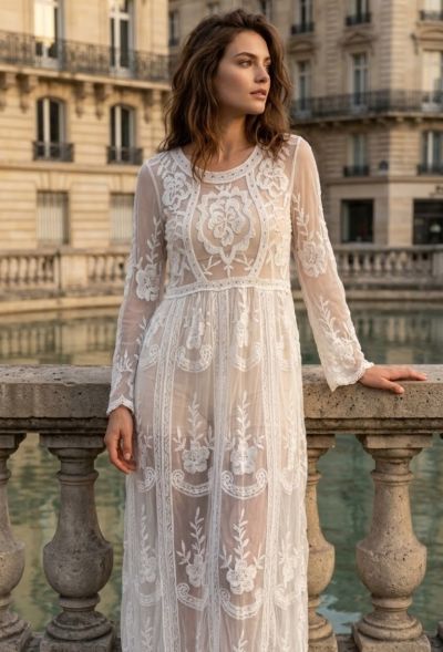 Rosa Fashion lang blonde kjole L77 flere farver