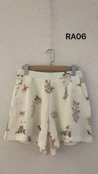 Rosa fashion Bomulds shorts 05 beige  Sommer Flower print