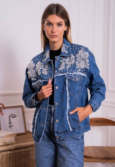 Golden Live denim jakke med blonde 2311 jeans