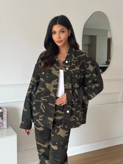 Emma & Ashley Camo denim jakke 603 army