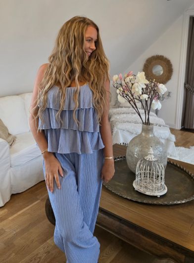 Jolio & Co Sæt med Layer Top og bukser lyseblå