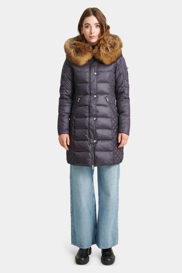 Rock and Blue Beam Shadow Blue med natur ægte pels kvinde