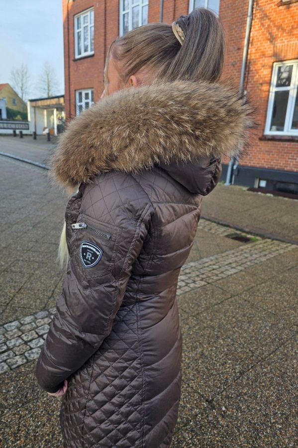Rock and Blue Beam dark brown vinterjakke med natur pels