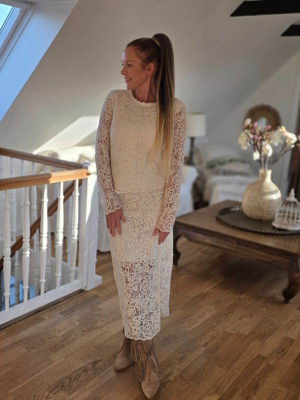 Cerise Blue blonde nederdel 2483 creme