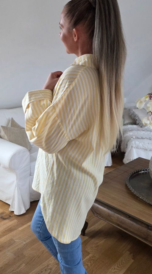 Unigirl stribet skjorte 3057 Light yellow 