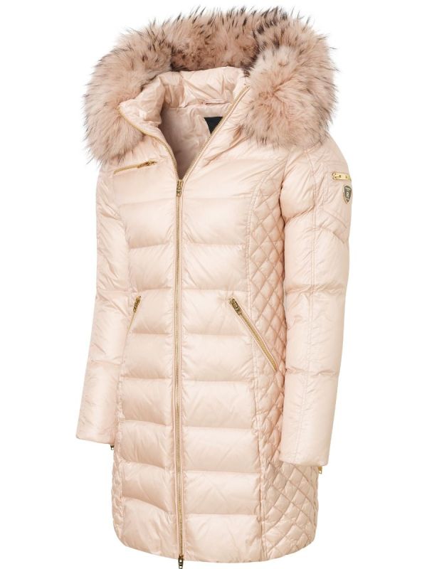 Ciara Peach rose vinterjakke med Rose ægte pels