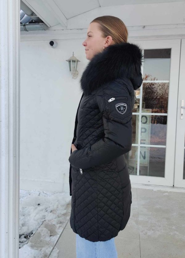 Rock And Blue Teen Beam sort jakke med fake fur krave