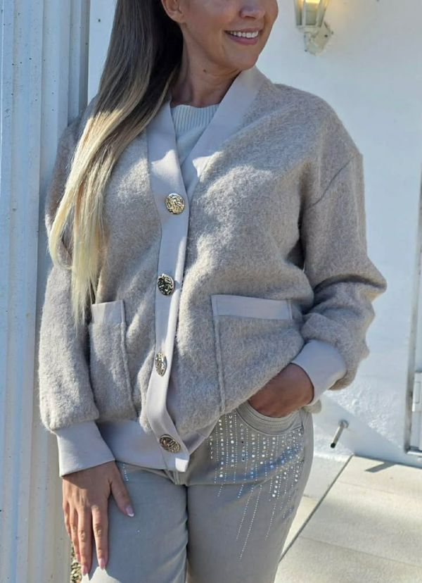 My look Uld look jakke beige