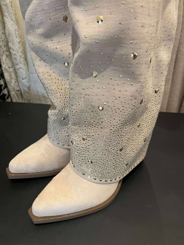 Marquiz cowboy støvle med similisten 7685 beige