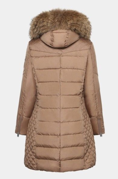 Rock and Blue Beam Nougat vinterjakke med natur pels