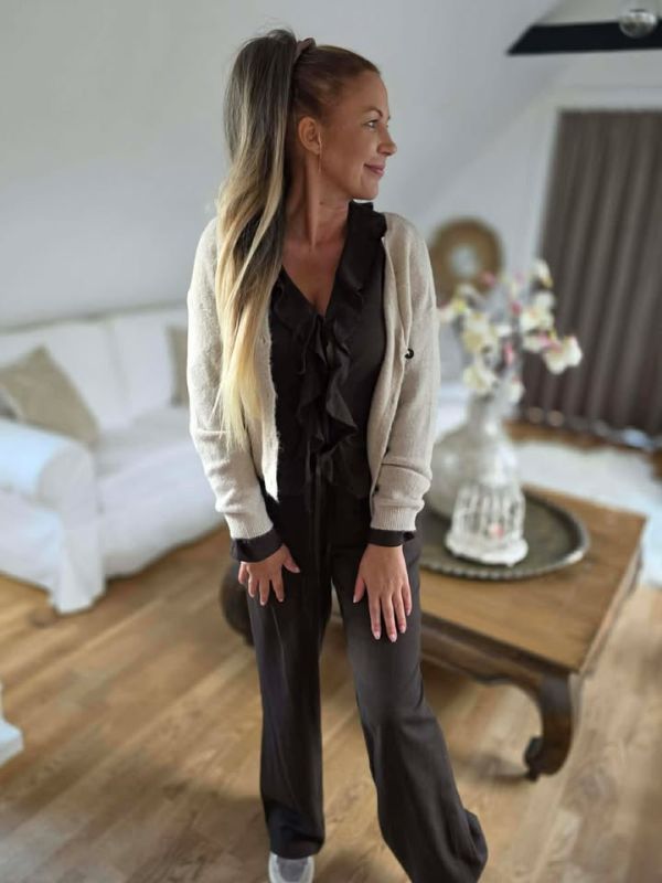 Mochy sæt med Flæse skjorte 6239 brun