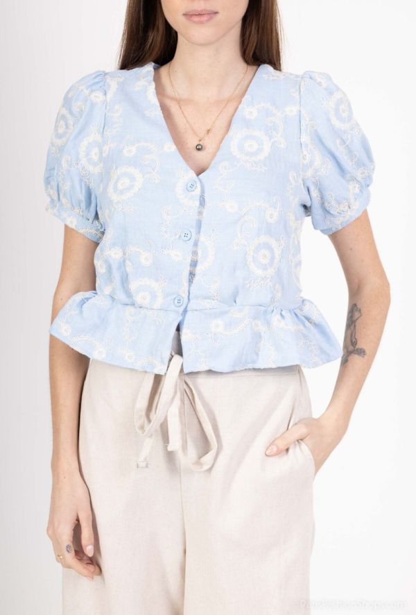 Rosa Fashion Mary sommer bluse 1048 lyseblå