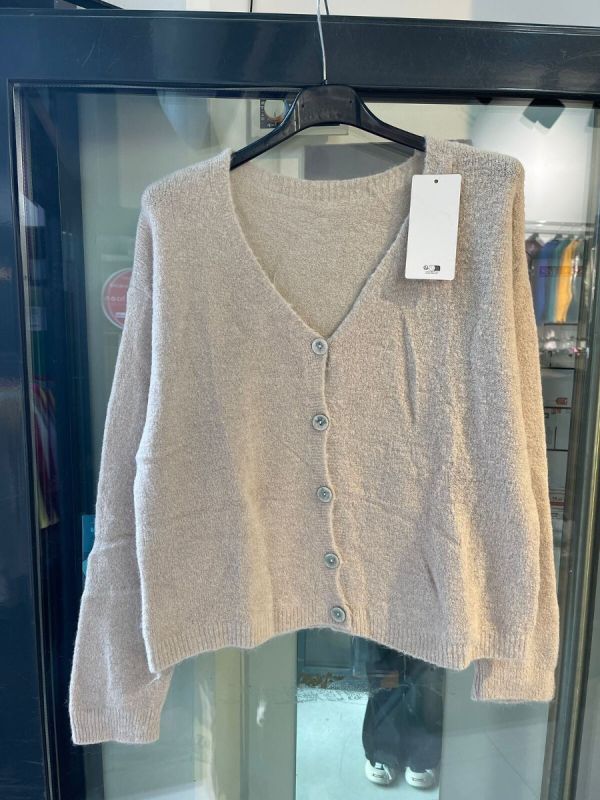 Jolifly Alpaca  soft cardigan 2675 beige