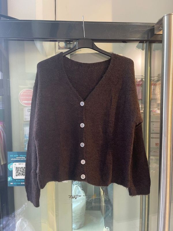 Jolifly Alpaca  soft cardigan 2675 brun