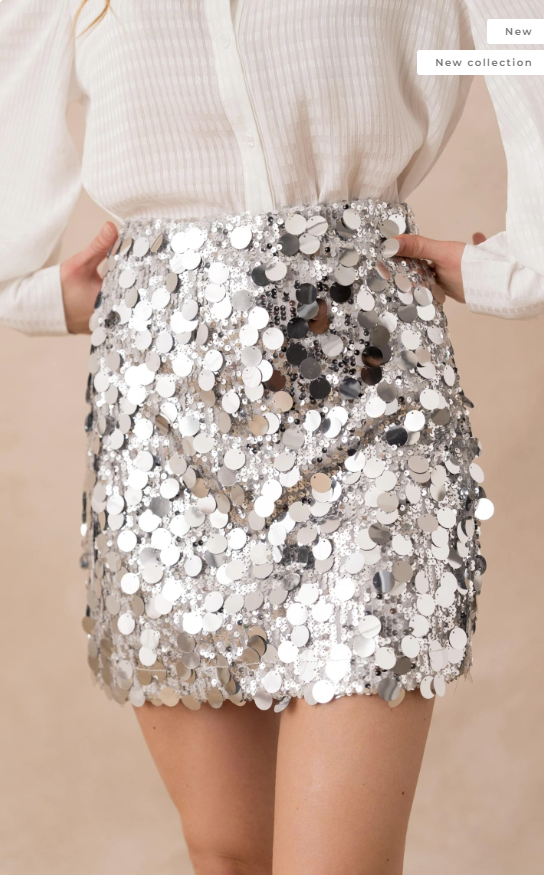 Golden Live paliette nederdel 011 Sølv