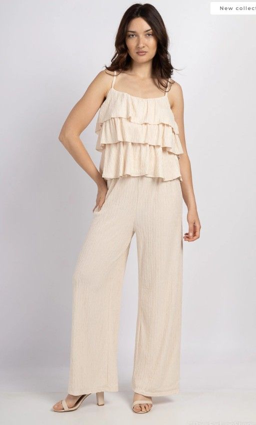 Jolio & Co Sæt med Layer Top og bukser Creme