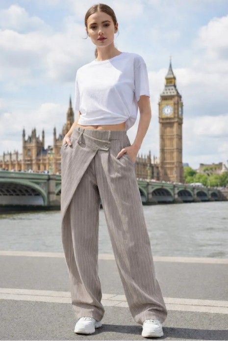 Amy&Clo bukser med nålestriber 90500 beige