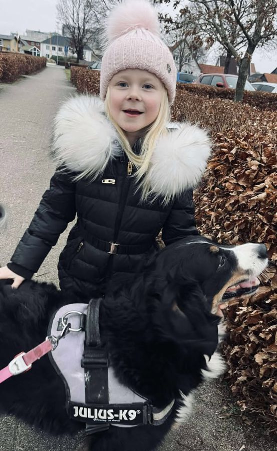 Rock and blue Ciara jumpsuit kids sort/hvid ægte pels