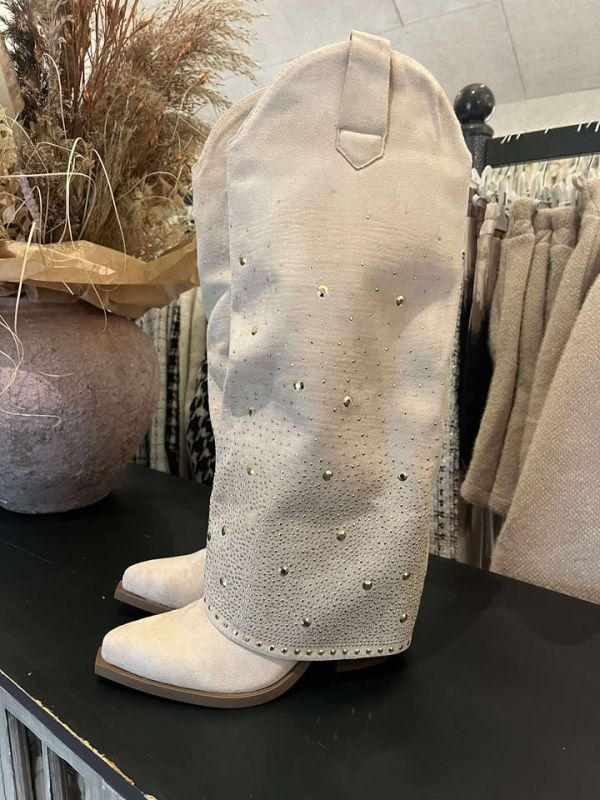 Marquiz cowboy støvle med similisten 7685 beige
