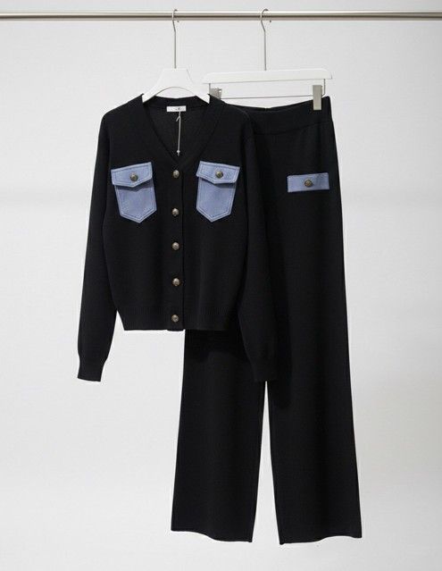 Stella Denim kontrast sæt 26190 sort