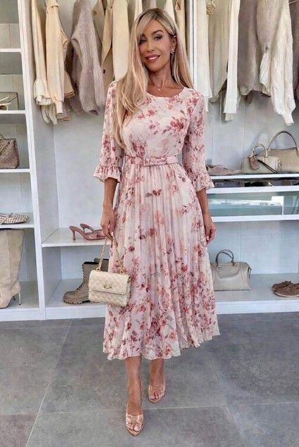 Issyma lang flower dress 15011 rosa