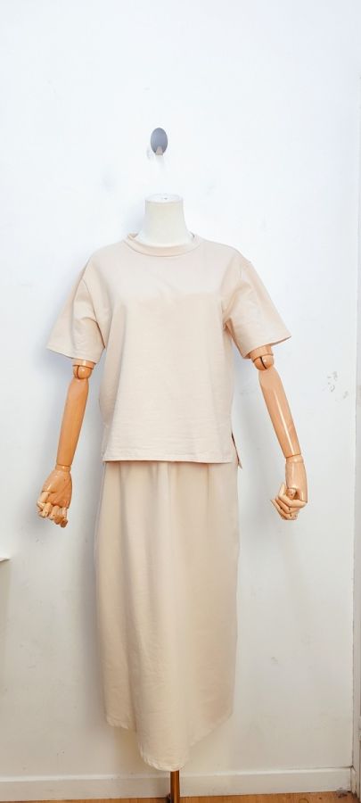 Bellavie Sweat nederdel sæt 3955 beige