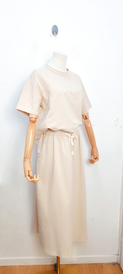 Bellavie Sweat nederdel sæt 3955 beige