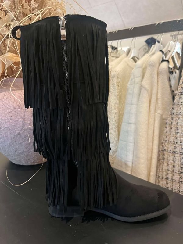 Bellucci frynse støvle 957 sort