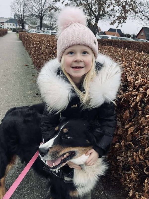 Rock and blue Ciara jumpsuit kids sort/hvid ægte pels