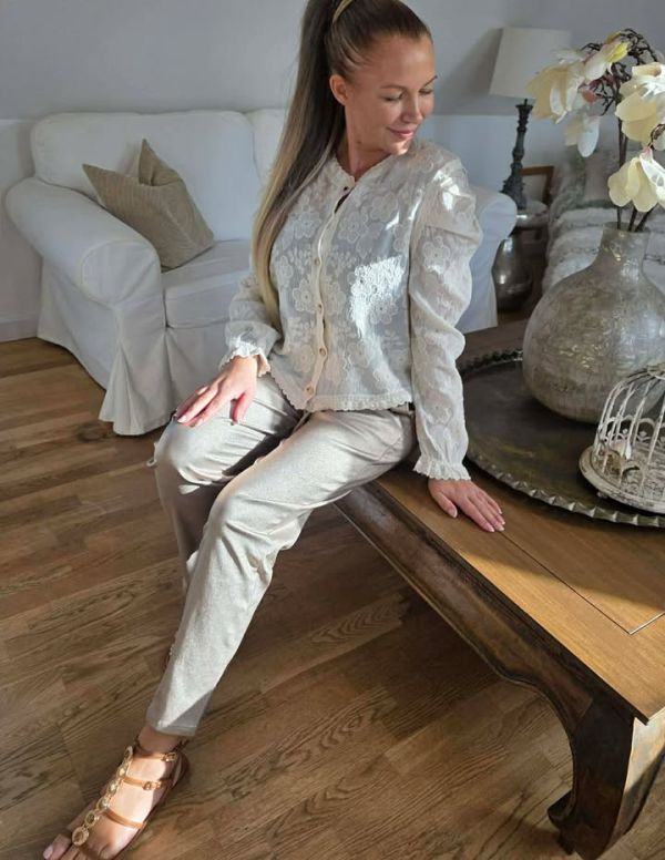 Esther H Blonde skjorte bluse beige