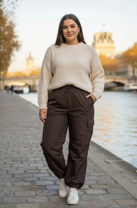 Amy&Clo Plussize pants 349 Choko