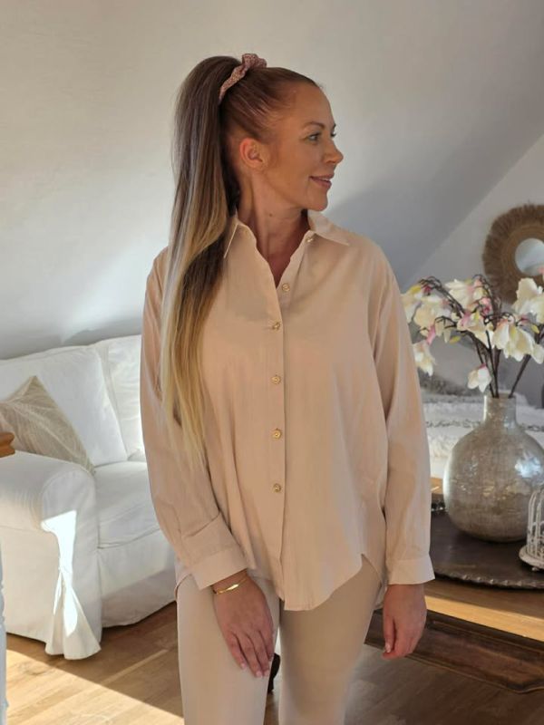 Unigirl basis skjorte 6013 beige 