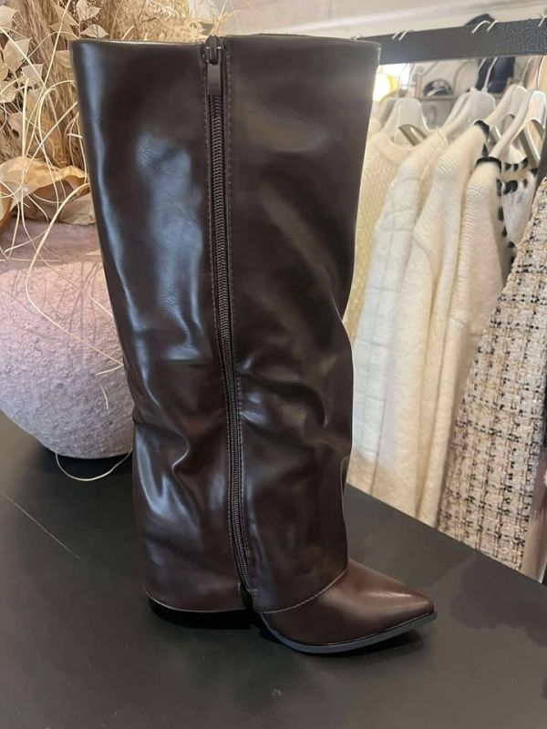 Ideal støvler i læderlook 7653 brun