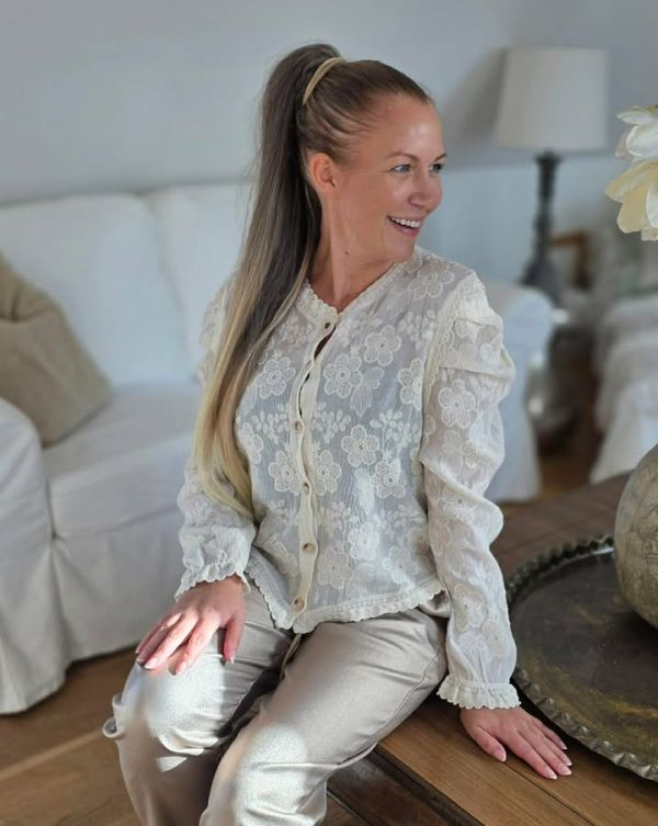 Esther H Blonde skjorte bluse beige