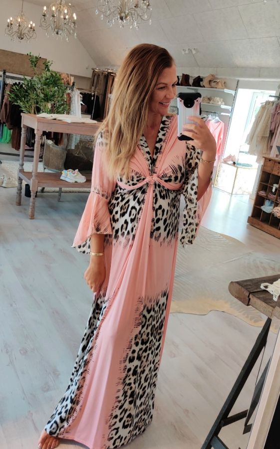 TROIS KA leo kjole - long leo Peach