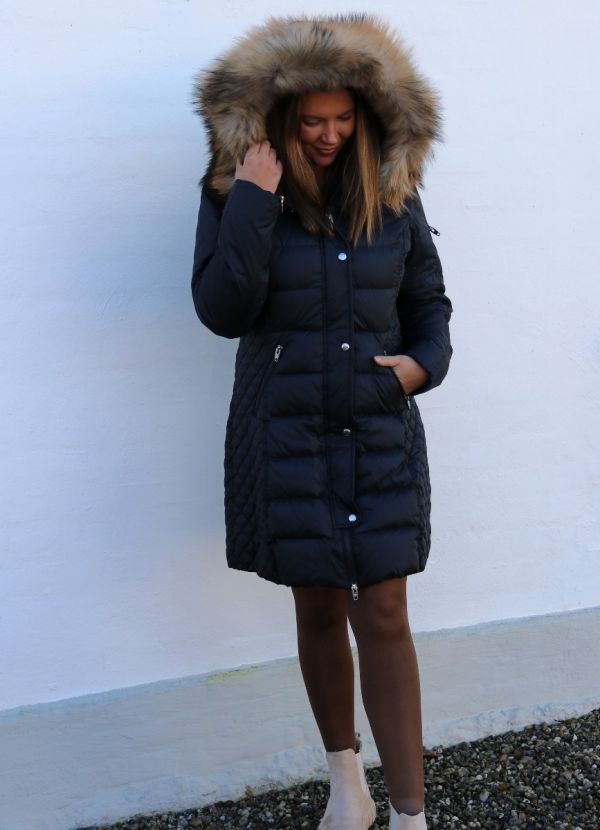 Rock and Blue Beam Shadow Blue med natur ægte pels kvinde