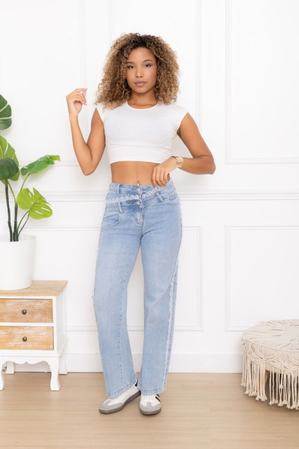 Folyrose jeans med blonde 7337 light blue