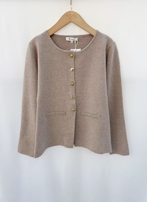 Kilky Helle cardigan Sun gold 1746 taupe