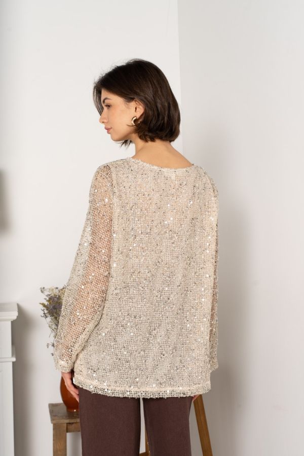 Kilky glimmer bluse dp007  lys beige